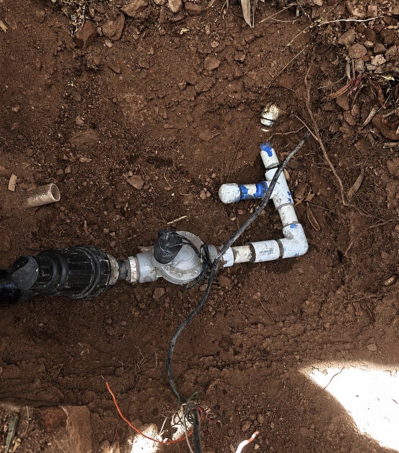 Irrigation valve before repair and replacement